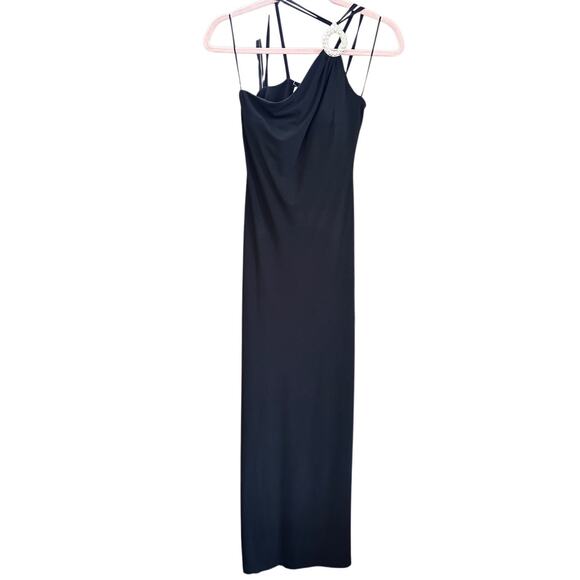 Cachè Evening Gown Long Dress with Teardrop Jewel Vintage 90s‎ Y2K Black Small - Picture 1 of 13